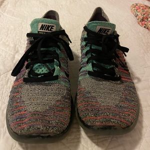 Nike free run running shoes- multicolored